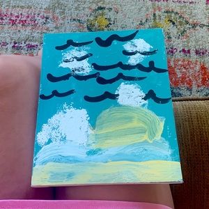 Yellow blue black and white painting!